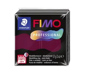 FIMO Professional Modelovacia hmota bordeaux / 57 g / Pečenie v rúre 110 ° C / Pre dospelých aj deti
