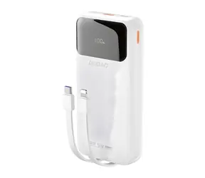 Dudao K15Pro 20000mAh biela / Powerbanka / USB-C / USB-A / vstavané káble Lightning / USB-C / 22.5W