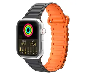 Dux Ducis Armor remienok čierna / Remienok / Apple Watch SE, Series 9-1 / 38, 40, 41 mm / silikónový, magnetické zapínanie