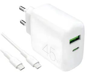 Puro Daily PRO LITE biela / Nabíjacia sada / USB-A + USB-C / PD 45W / kábel USB-C