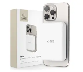 Tech-Protect LifeMag PB11 biela / Powerbanka / MagSafe / 10000 mAh / 15W / USB-C