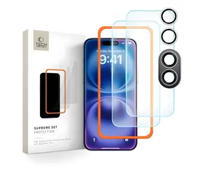 Tech-Protect Supreme Set číra / Tvrdené sklo / Apple iPhone 16 / 3 ks