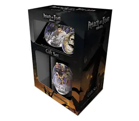 PYRAMÍD Darčekový set Attack on Titan 4 / Hrnček, tácka, kľúčenka