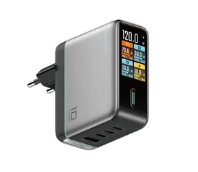Cuktech AD1204U strieborná / Sieťová nabíjačka / 120W / displej / USB-C kábel