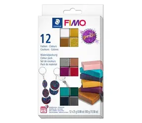 FIMO Effect Sparkle Modelovacia hmota / Sada 12× 25 g / Trblietavé farby