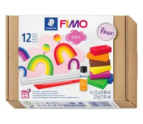 Fimo Sada modelovacej hmoty Soft Basispack / Modelovacia hmota / 9× 25 g + lak 10 ml