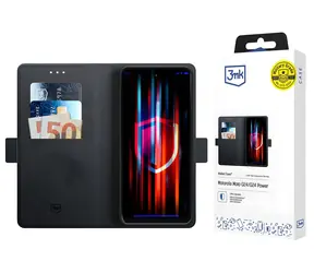 3mk Wallet Case čierna / Ochranný kryt / POCO X8 Pro / Peňaženka a stojanček / Nylon