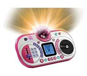 VTech Kidi Super Star DJ Studio 80-531704 čierna/ružová / DJ mixpult s mikrofónom / Nahrávanie skladieb / od 6 rokov