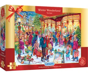 GIBSONS Puzzle Limitovaná vianočná edícia: Zimná ríša zázrakov / 1000 dielikov / 68 x 49 cm