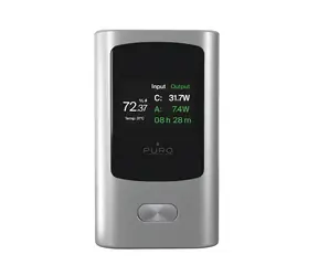 Puro Powerbanka 10000mAh sivá / Powerbanka / 45W / USB-A + USB-C / Displej