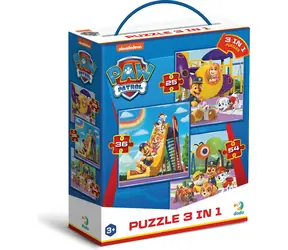 DODO Puzzle Tlapková patrola: Na ihrisku 3v1 / 25+36+54 dielikov / 20 x 20 cm