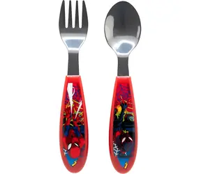 STOR Detský príbor 2ks Spiderman / Nerezová oceľ / Bez BPA