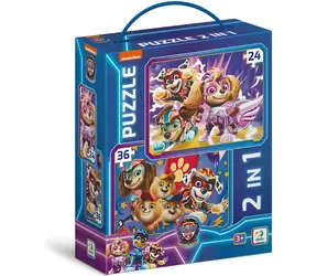 DODO Puzzle Tlapková patrola: Tlapky zachraňujú svet 2v1/24 a 36 dielikov