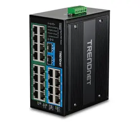 Trendnet TI-PG262 / Priemyselný switch / 24x Gigabit / 16x PoE+ / 2x SFP / 480 W PoE / DIN-Rail