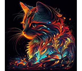 Norimpex Diamantové maľovanie Umelecká mačka / 30x40 cm