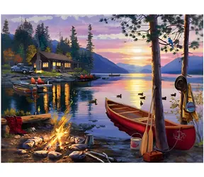 Norimpex Diamantové maľovanie Relax pri jazere / 30x40 cm