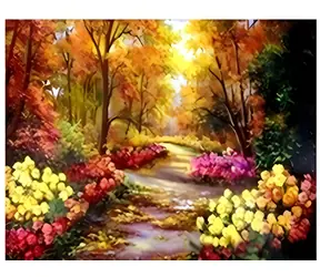 Norimpex Diamantové maľovanie Jesenná cesta parkom / 30x40 cm