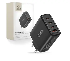 Tech-Protect NC100W-GAN čierna / Sieťová nabíjačka / GaN / 3x USB-C PD 100W / 1x USB-A QC3.0