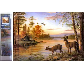 Norimpex Diamantové maľovanie Jelene pri jazere / 30x40 cm