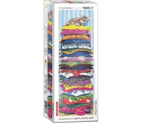 EUROGRAPHICS Vertikálne puzzle Mačacia princezná na hrášku / 1000 dielikov / 33 x 99 cm