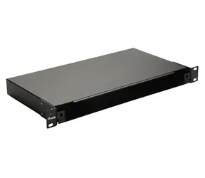 Equip 19" optický spojovací box bez čelného panelu čierna / Optický spojovací box / 1U / oceľ / max. 48 vlákien