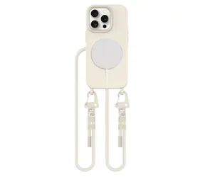 Tech-Protect MagNecklace béžová / Kryt / Apple iPhone 15 Pro / MagSafe / so šnúrkou