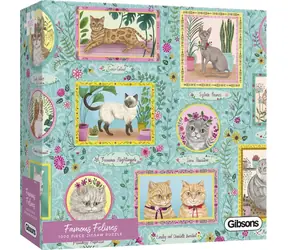 GIBSONS Puzzle Slávne mačky / 1000 dielikov / 68 x 49 cm