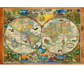 GRAFIKA Puzzle Mapa tvorov Krajina / 1000 dielikov / 69 x 47,8 cm