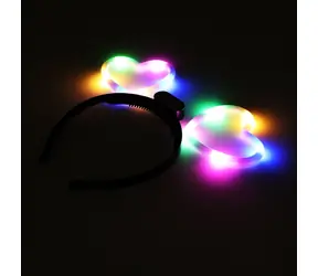 Rappa Čelenka srdca blikajúce / Karnevalový doplnok / LED, 3 režimy svietenia