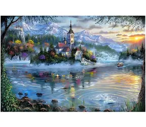 Norimpex Diamantové maľovanie Zámok na ostrove / 30x40 cm