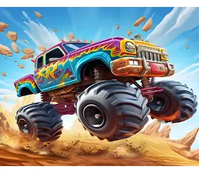 Norimpex Diamantové maľovanie Monster Truck / 30x40 cm