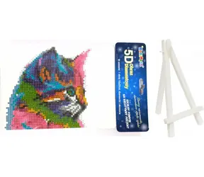 Norimpex Diamantové maľovanie Farebné mačiatko / 15x20 cm / so stojanom