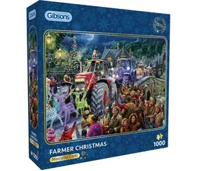 GIBSONS Puzzle Farmárske Vianoce / 1000 dielikov / 68 x 49 cm