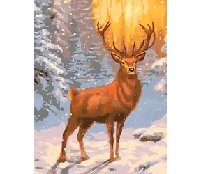 Norimpex Diamantové maľovanie Jeleň v zasneženom lese / 30x40 cm