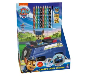 CYP BRAND Kreatívna sada Tlapková patrola Chase v autíčku / 8 pasteliek / 4 vodové farby