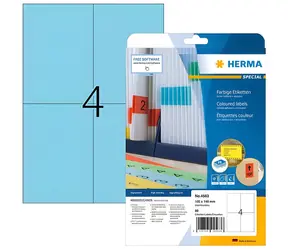Herma Etikety A4 modré 105x148 mm / Etikety / papier matný / snímateľné / 80 ks