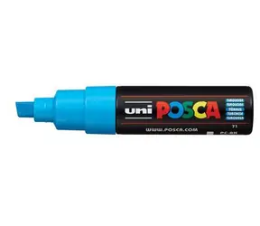 POSCA PC-8K tyrkysová / Popisovač / Klinový hrot 8 mm / Na vodnej báze
