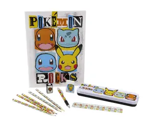 CYP BRAND Školský set Pokémon / Kovový peračník s doplnkami / 11 dielov