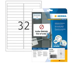 Herma Univerzálne etikety 96x16,9 mm / biele, snímateľné / 25 listov / 800 ks