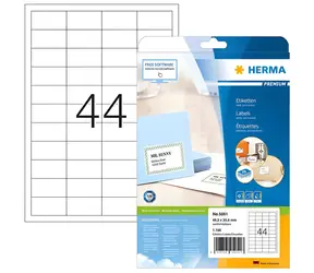 Herma Etikety A4 48,3x25,4 mm / Etikety / Papier matný / biela / 1100 ks
