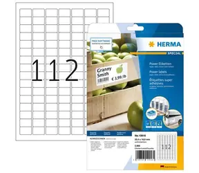 Herma Etikety 25,4x16,9 mm / biele, extra lepivé / A4 / 25 listov / 2800 ks