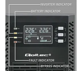 Qoltec 52281 / UPS / Online / 2000VA / 2000 W / LCD / USB