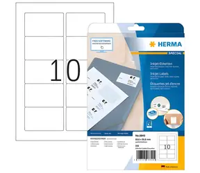 Herma Etikety pre atramentové tlačiarne 83,8x50,8 mm / Etikety / A4 / biele / 250 ks