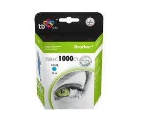 TB atramentová kazeta kompat. s Brother LC1000C azúrová / Atramentová kazeta / 2212 strán / 22 ml / bez čipu