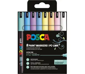 POSCA PC-1MR Soft Colours / Akrylový popisovač / Sada 8 farieb