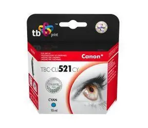 TB kompatibilná atramentová kazeta Canon CLI-521C azúrová 100% new / Atramentová kazeta / s čipom / 500 strán / 10 ml