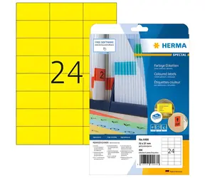 Herma Etikety A4 žlté 70x37 mm / Etikety / papier matný / snímateľné / 480 ks