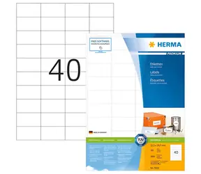Herma Etikety A4 52,5x29,7 mm biele / Etikety / papier matný / laser & inkjet / 8000 ks