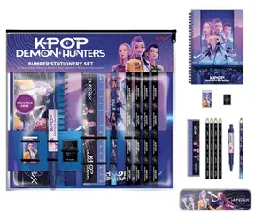 PYRAMID Školský set K-pop Demon Hunters / Veľký / A5 zápisník, peračník, písacie potreby