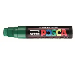 POSCA PC-17K tmavo zelená / Akrylový popisovač / hrot dláto / šírka stopy 15 mm